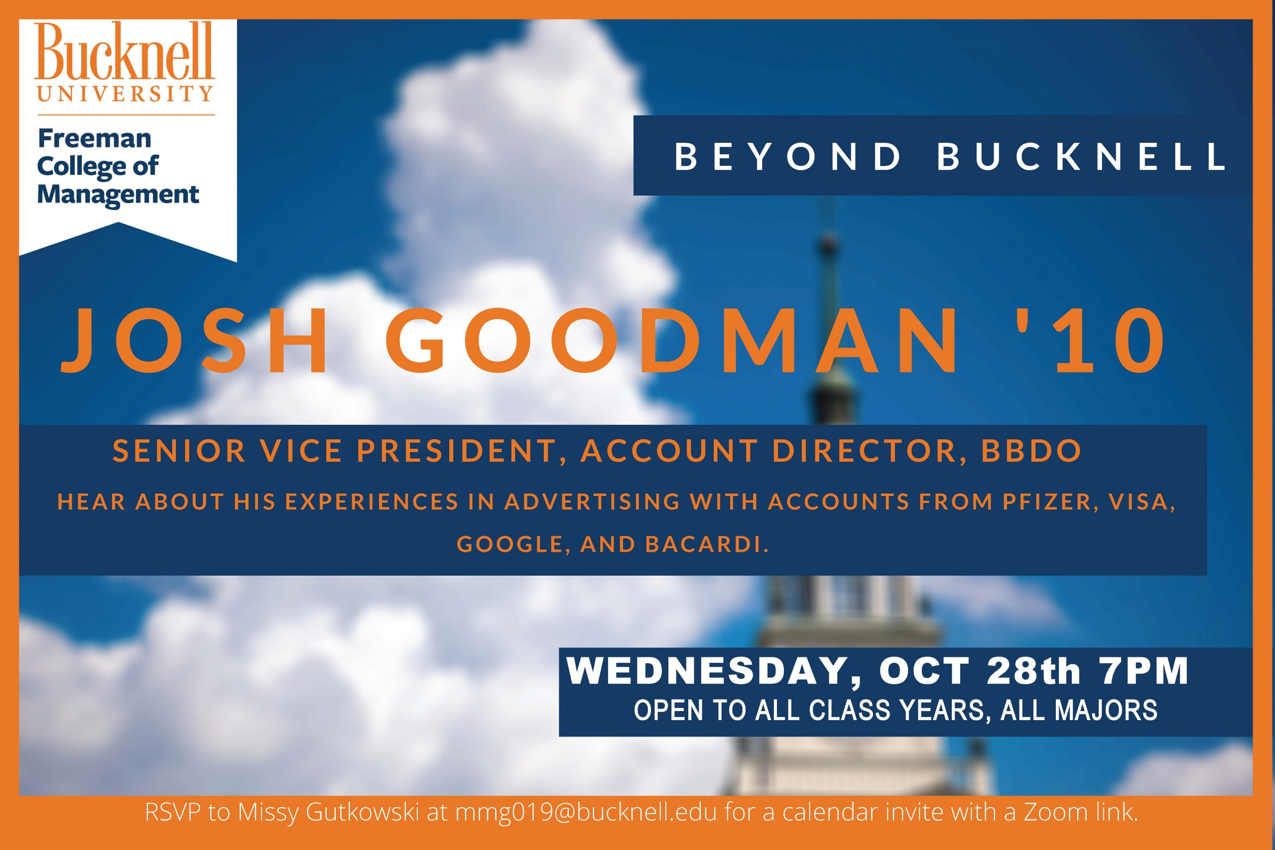 Beyond Bucknell Speaker Series presents Josh Goodman ’10, SVP at BBDO