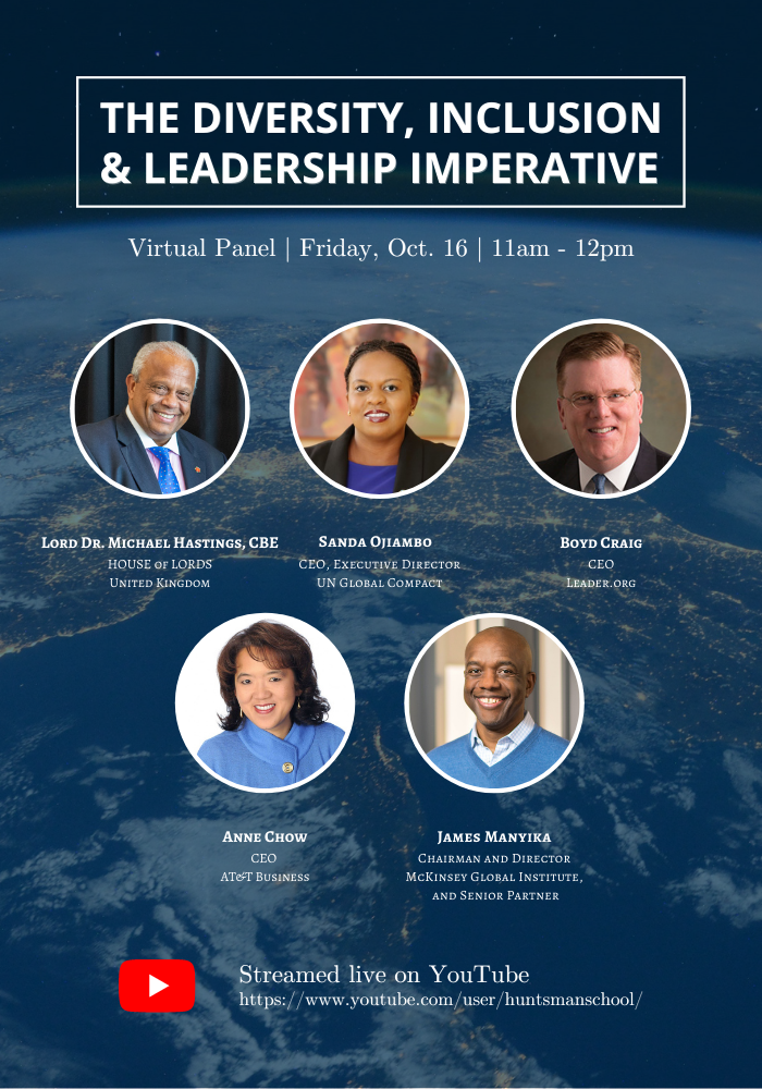 Diversity, Inclusion and Leadership panel discussion via YouTube Oct 16 at 12pm