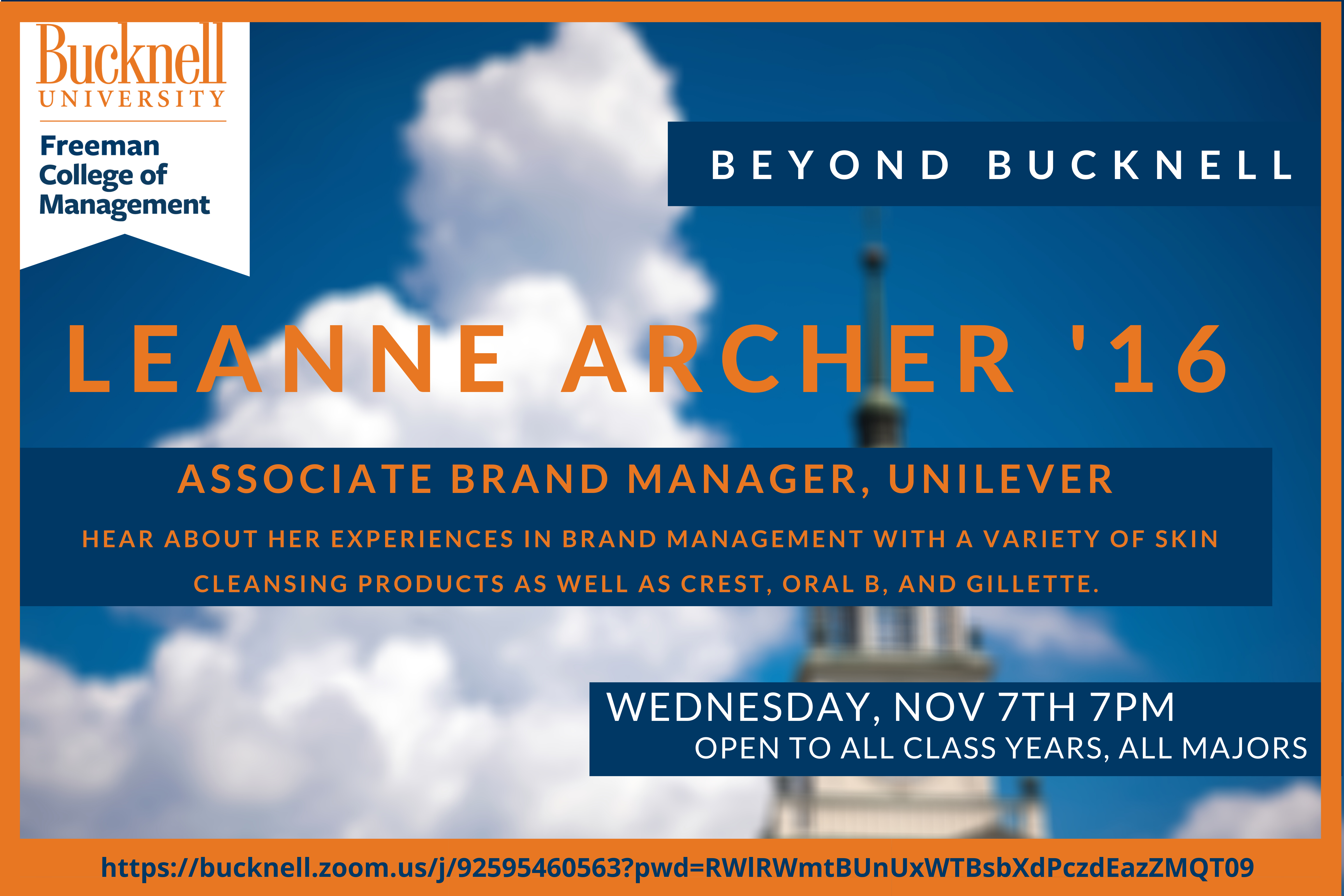 Beyond Bucknell Speaker Series welcomes Leanne Archer ’16, Associate Brand Manager for Unilever