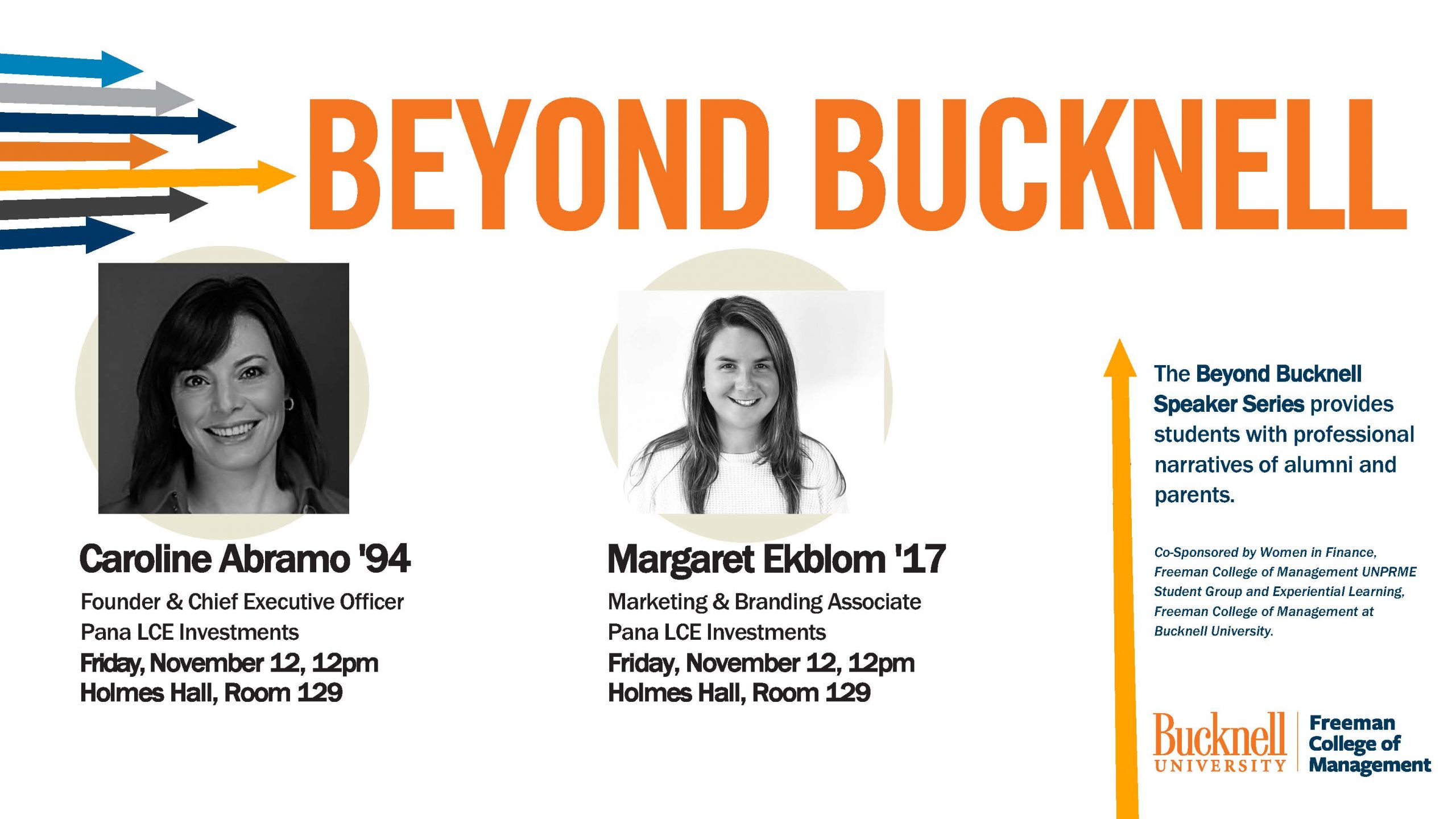 Beyond Bucknell Speaker Series presents Caroline Abramo and Margaret Ekblom, Pana LCE Investments