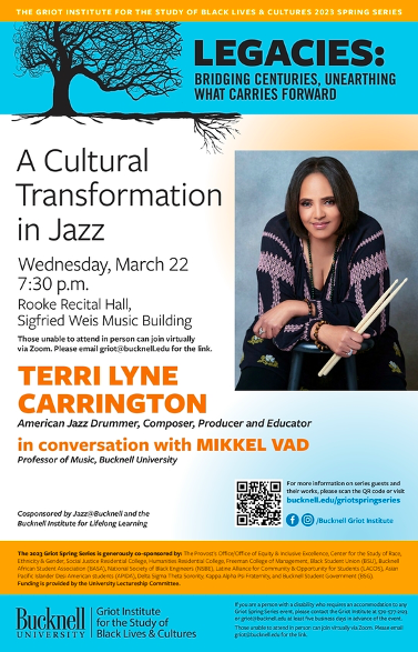 Terri Lyne Carrington: A Cultural Transformation in Jazz, March 22nd
