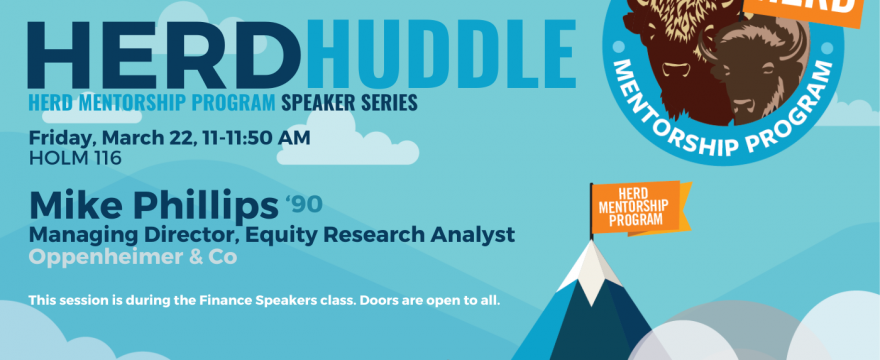 HERD HUDDLE – Mike Phillips ’90, Managing Director, Equity Research Analyst, Oppenheimer & Co