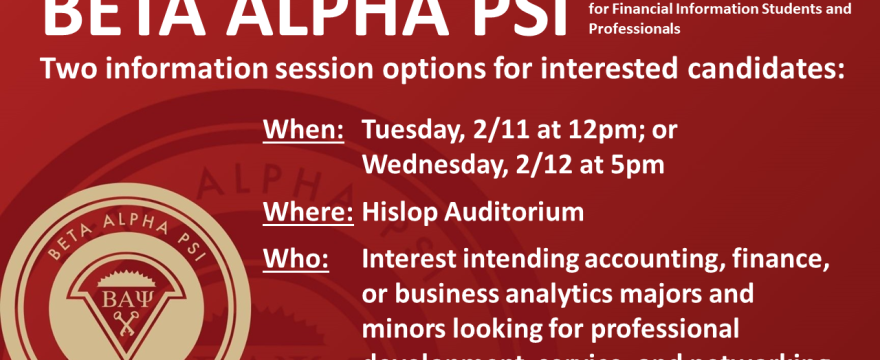 Beta Alpha Psi important information sessions