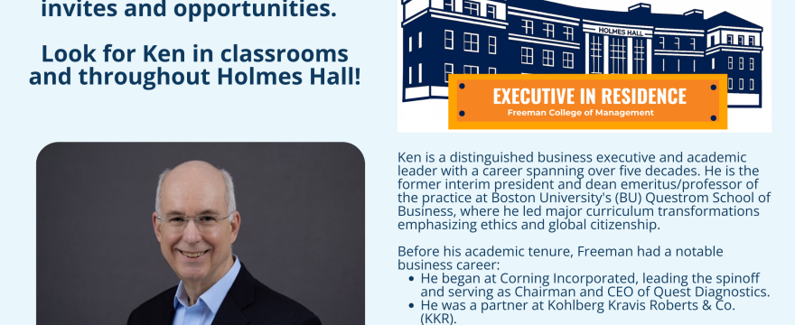 Inauguaral Executive in Residence: Mr. Ken Freeman ’72