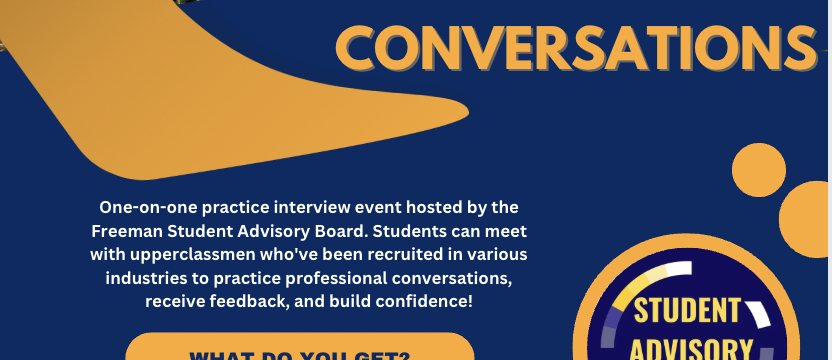 Interview Conversations Sessions with the Freeman COM Student Advisory Board