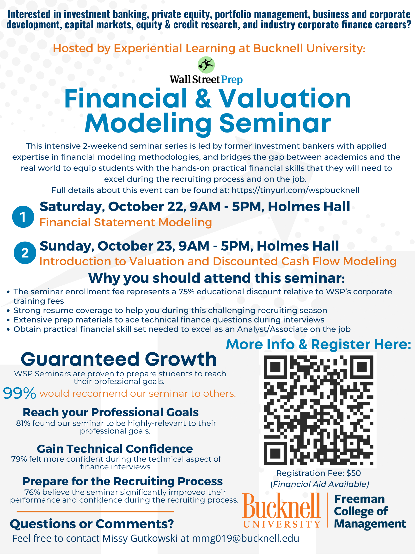 Wall Street Prep Financial & Valuation Modeling Seminar, October 22-23, 2022