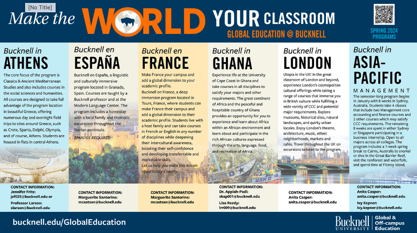 Make the WORLD your classroom, Spring 2024 Programs