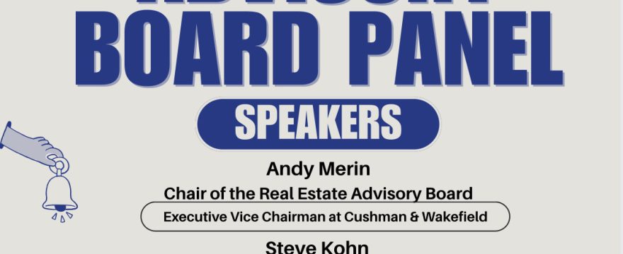 RE Advisory Board Panel, Oct 9, Noon, Holmes 202