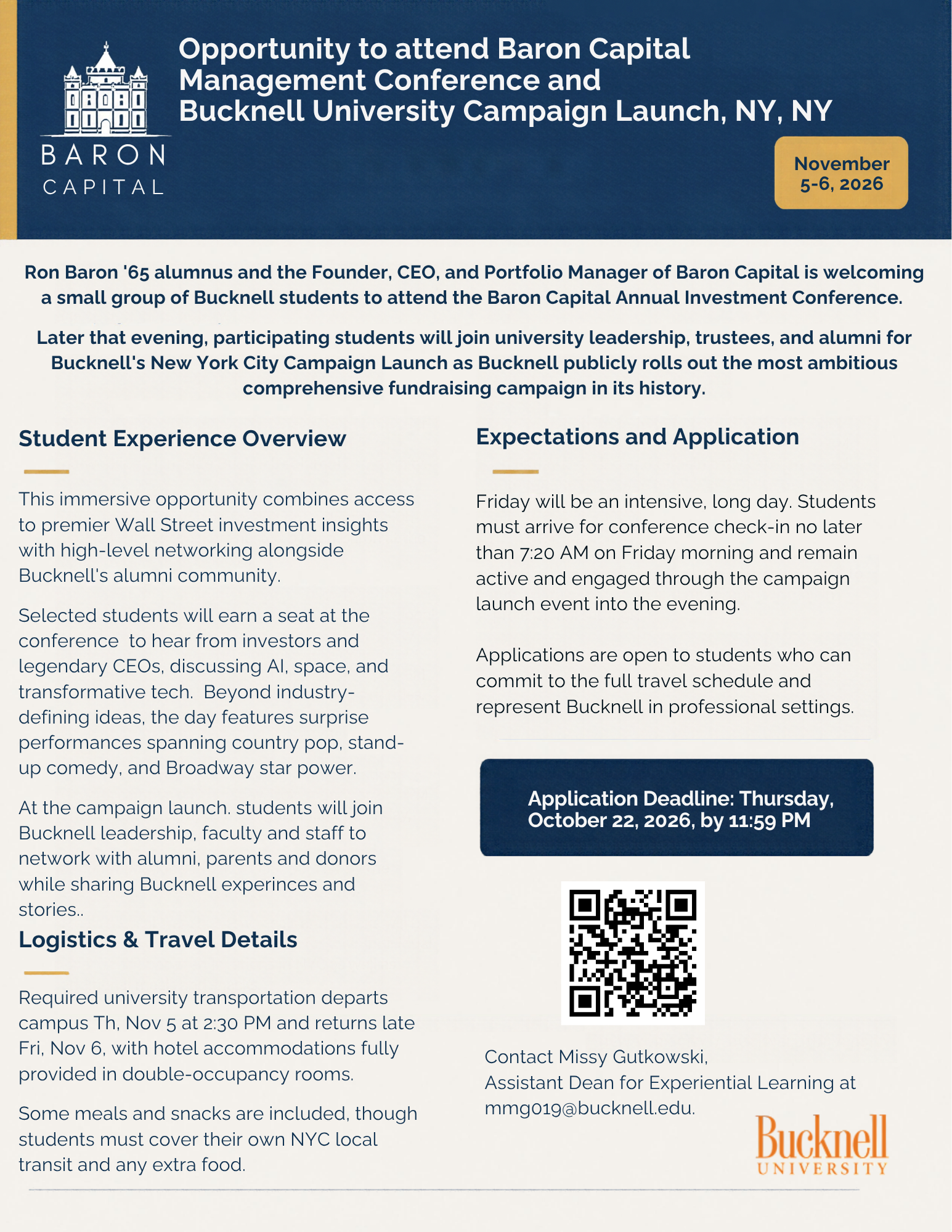 Exclusive NYC Opportunity: Attend the Baron Capital Conference & Bucknell Campaign Launch!